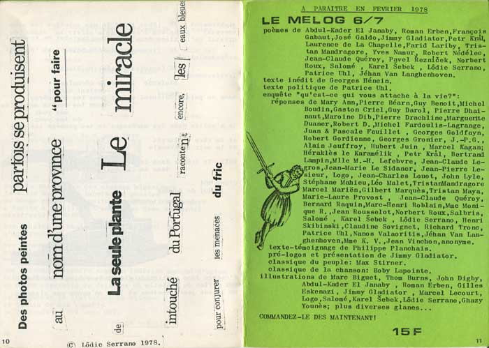 Le Melog 17, INCENDIE DE FORET: Lôdie Serrano, poèmes