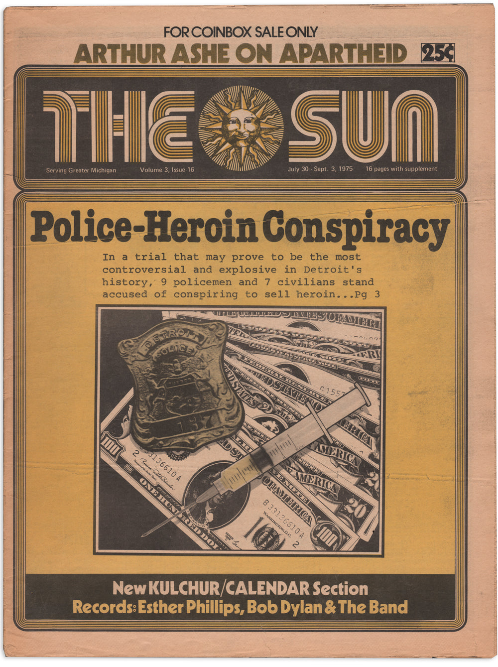 Ann Arbor Sun, Vol. 3, Issue No. 16, July 30–Sept. 3, 1975 Police-Heroin Conspiracy