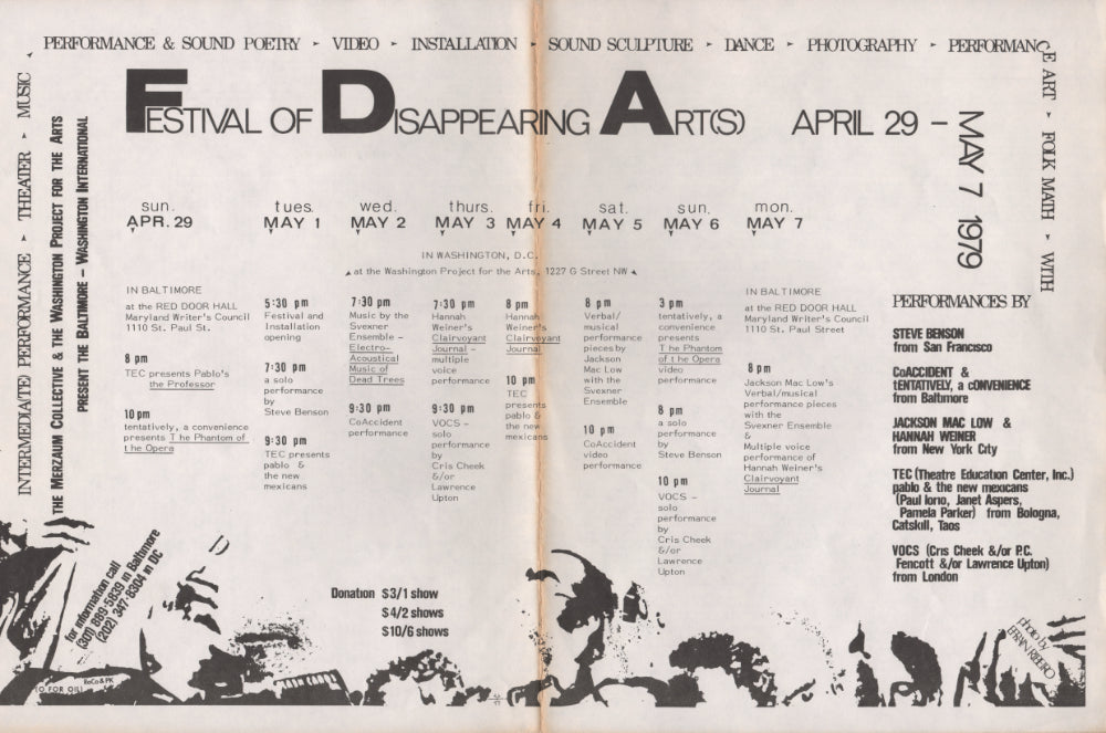 Festival of Disappearing Arts, Baltimore, 1979: Flyer and Poster