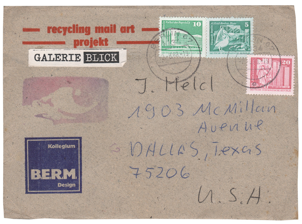 [1980s DDR (East German) Mail Art]—B.E.R.M. and Mechow—Two Pieces