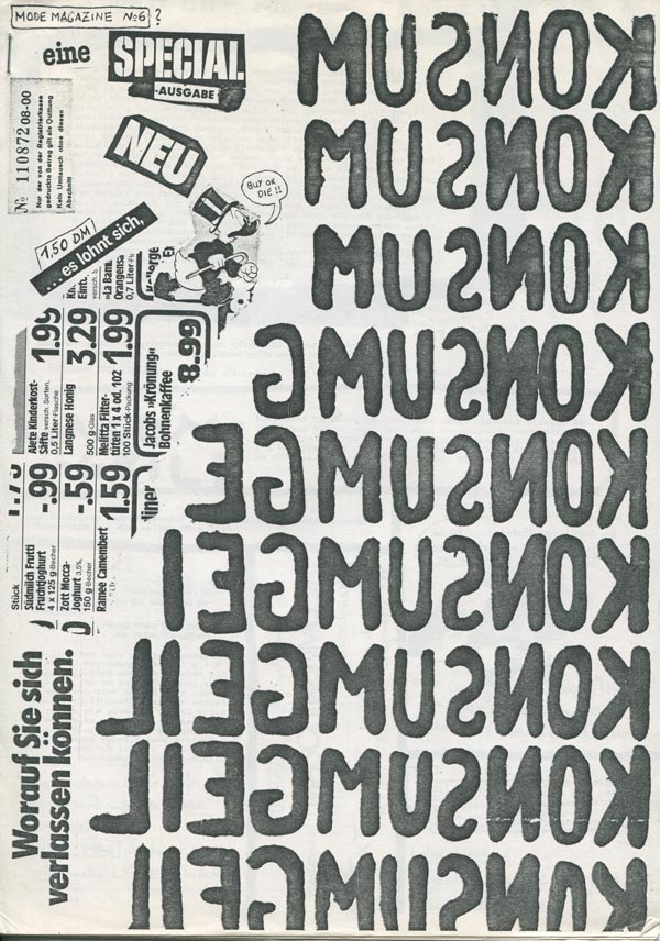 [GERMAN PUNK ZINE] MODE MAGAZINE NO. 6: "KONSUMGEIL" (EXCITED TO CONSUME)
